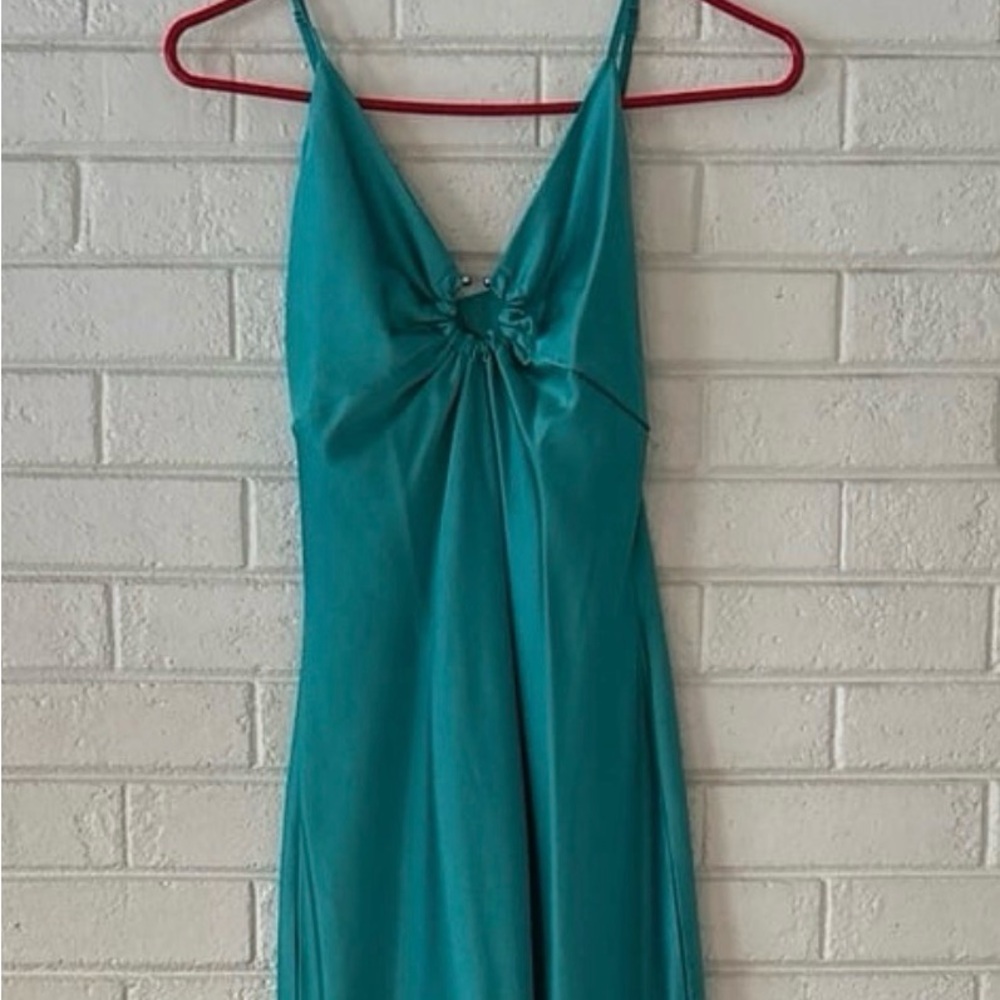Chic Strapless Teal Dress